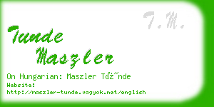 tunde maszler business card